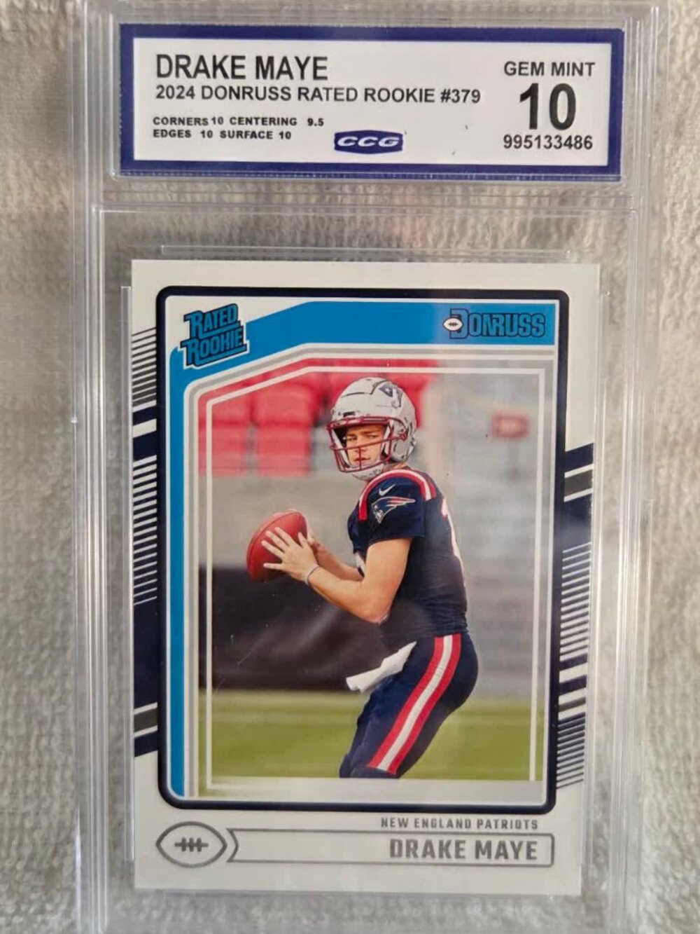 2024 Donruss Drake Maye Rated Rookie #379 CCG 10 Gem Mint Patriots RC